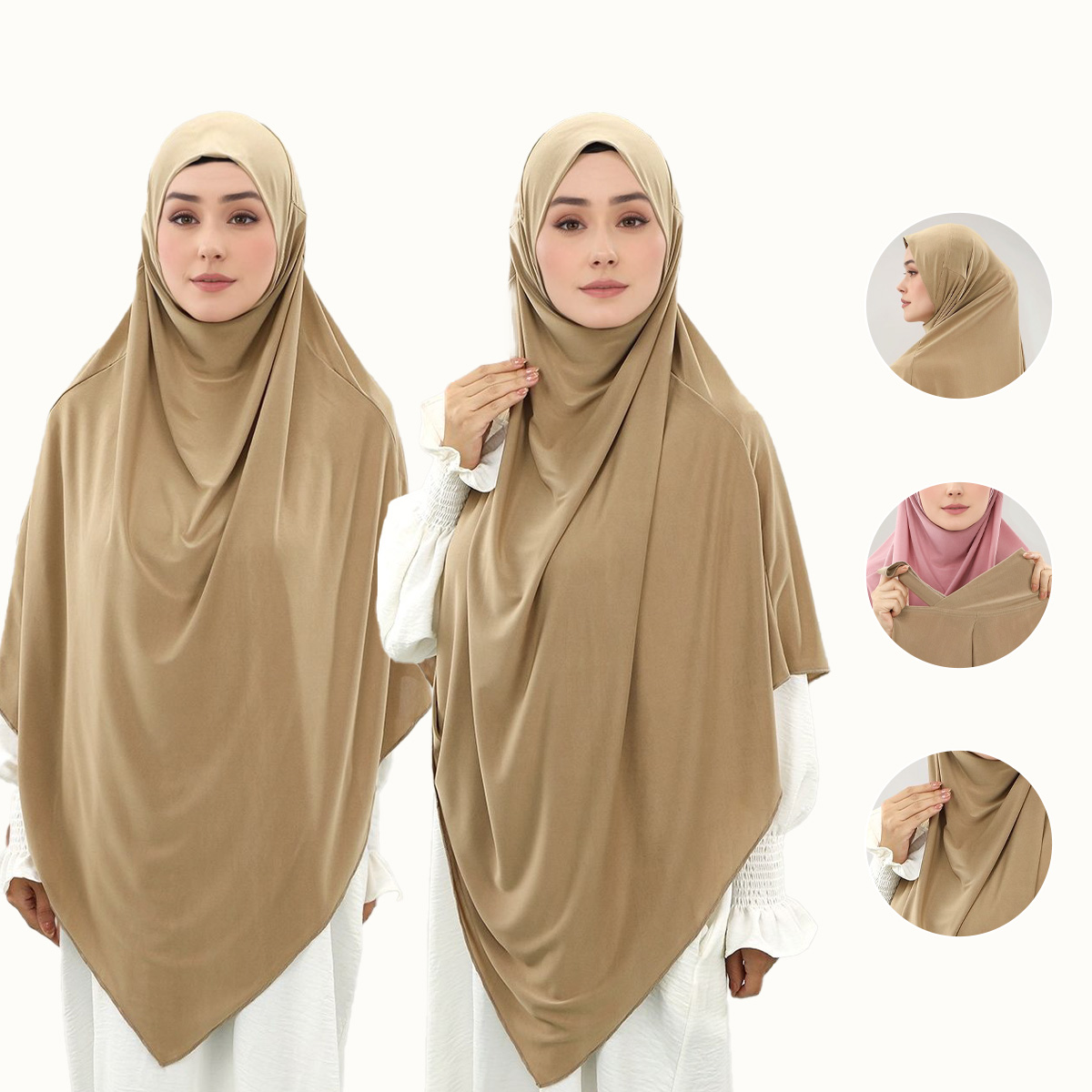 Baby Products Malaysia - ฮิญาบสำเร็จรูปสำหรับผู้หญิงมุสลิม ผ้าเจอร์ซีย์เนื้อแน่น ยืดหยุ่น สไตล์อิสลาม มาเลเซีย พร้อมสวม