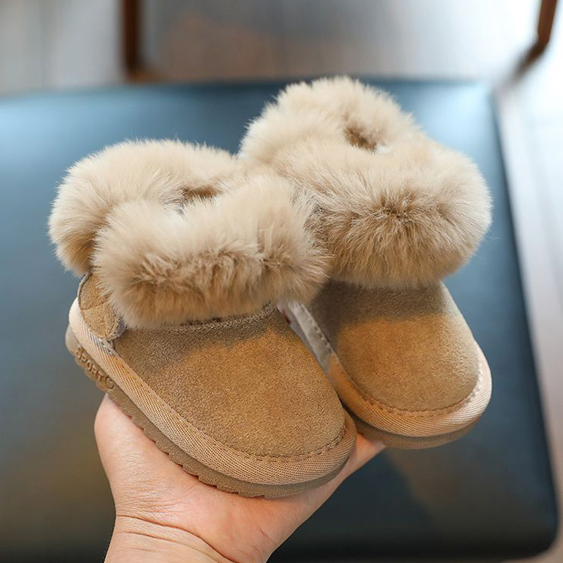 Baby Products Brand - เด็กวัยหัดเดินขนสัตว์รองเท้าบู๊ตหิมะเด็กทารกฤดูหนาว WARM Soft Plush Booties ชายหญิงคลาสสิกการออกแบบแบรนด์